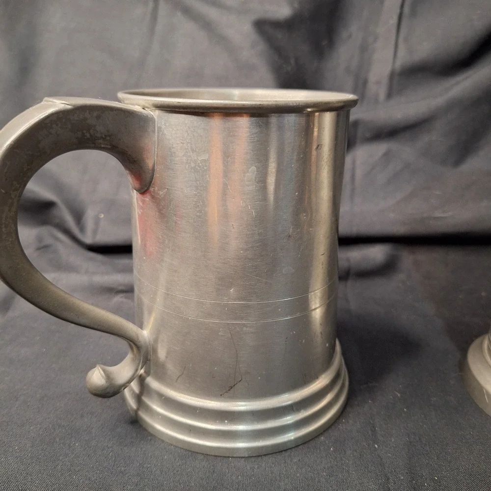 Royal‎ Holland KMD Daalderop Pewter Pitcher & Woodbury Pewterers Beer Stein Set